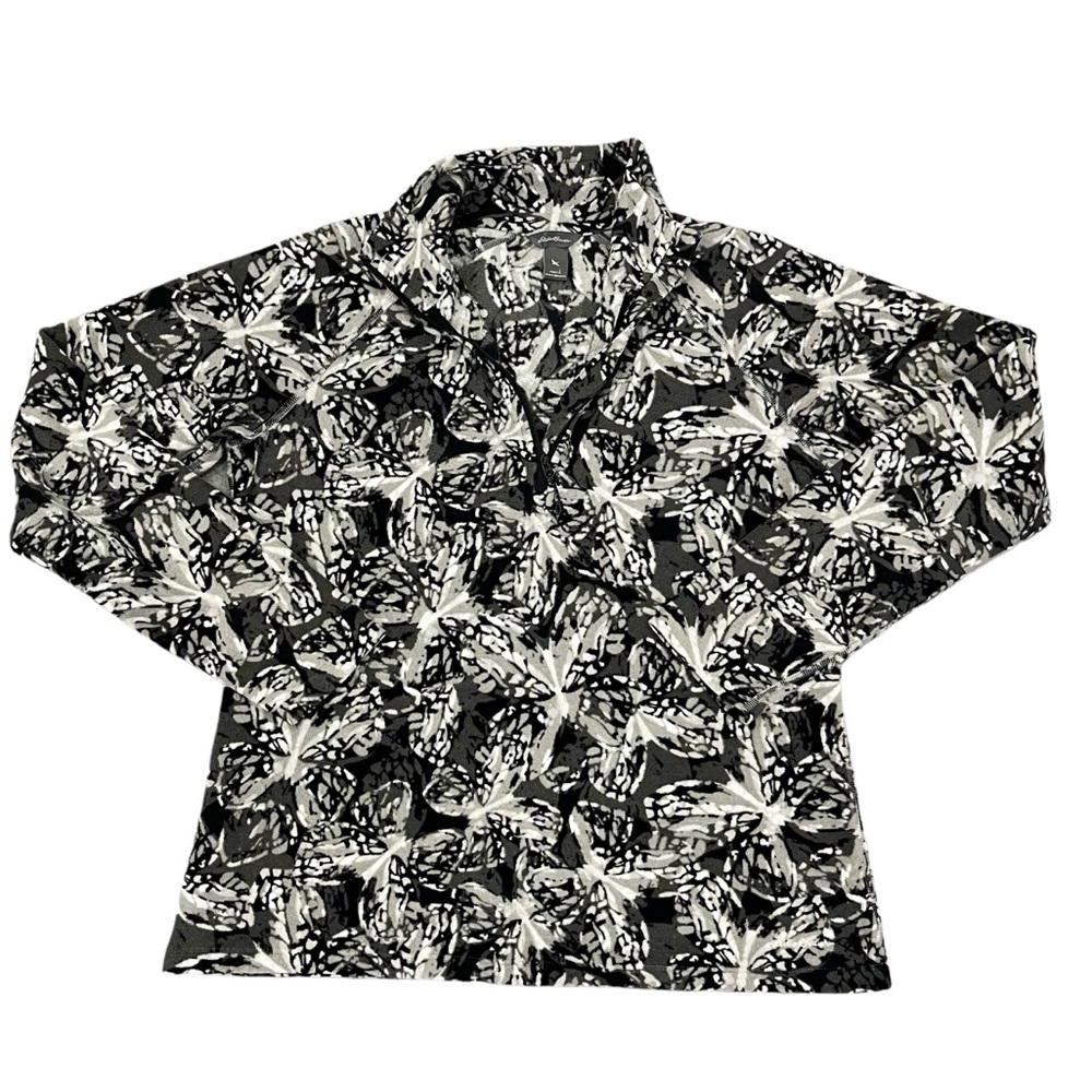 Eddie Bauer Women’s Cloud Layer 1/4 Zip Fleece Pullover Butterfly Print … - Picture 15 of 15